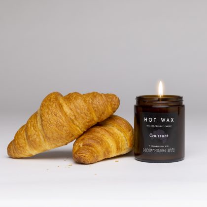 croissant scented candle in amber jar